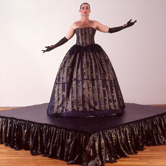 Our #RaysOfResistanceSpotlight this week falls on Hunter Reynolds and their powerful artwork ‘Memorial Dress: 1993 to 2007’ ✨📣

Tickets for Rays of Resistance (May 24th) in bio! 

Hunter Reynolds was a visionary artist and activist whose work tackled issues of HIV/AIDS, gender identity, and mortality with unflinching honesty. Through their drag persona, Patina du Prey, Reynolds challenged societal norms and fought for a world free of stigma. 

Patina du Prey’s Memorial Dress directly confronted the loss and emotional turmoil felt by those affected by HIV and AIDS. The black silk ball gown was printed with 25,000 names of people lost to AIDS and while wearing it, Reynolds invited viewers to write in a guest book the names of those they wished added to the next edition of the work. 

The ever-growing list on the dress served as a powerful memorial, a visual representation of the human cost of AIDS. It wasn't just about loss; it was a call to action and a testament to the enduring spirit of remembrance in the face of tragedy.

#RaysofResistance #ActivismThroughArt